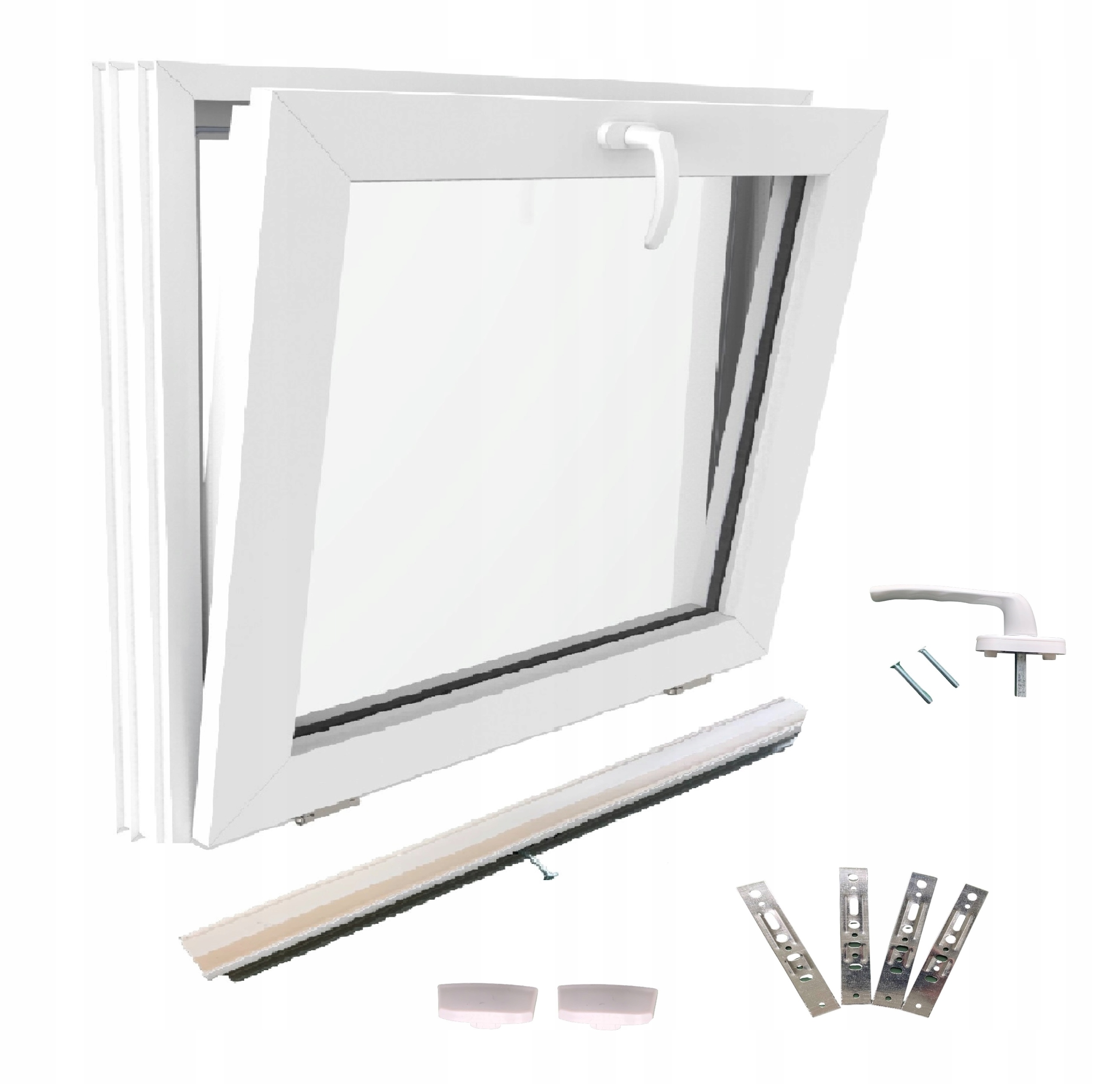 Biele PVC výklopné okno 50x60 500x600 výklopné